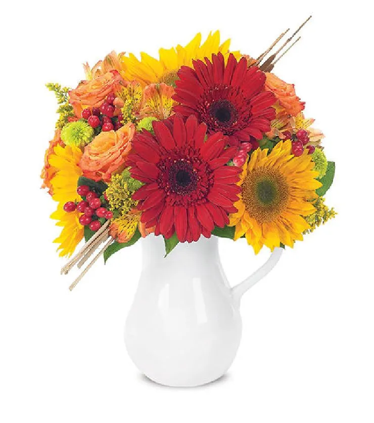 Autumn Celebration Bouquet in a Pitcher